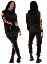 Black N Orange Velour Dress