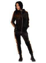 Black N Orange Velour Dress