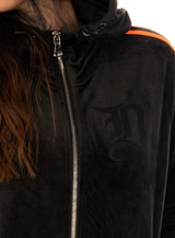 Black N Orange Velour Dress