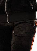 Black N Orange Velour Dress
