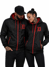 D Wind jacket Unisex Black N Red