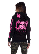 eXc - E A F Zip Logo Hoodie, Black n Pink