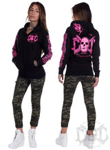 eXc - E A F Zip Logo Hoodie, Black n Pink