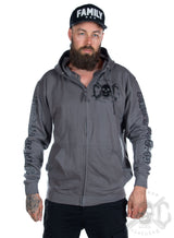 eXc E A F Men Zip Hoodie, Grey/Black