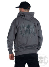 eXc E A F Men Zip Hoodie, Grey/Black
