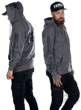 eXc E A F Men Zip Hoodie, Grey/Black