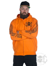 eXc E A F Men Zip Hoodie, Orange/Black