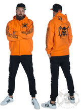 eXc E A F Men Zip Hoodie, Orange/Black