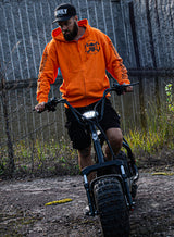 eXc E A F Men Zip Hoodie, Orange/Black