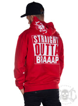 eXc S O Braaap Men Zip Hoodie, Red N White