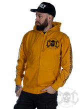eXc E A F Men Zip Hoodie, Mustard/Black