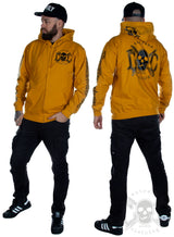 eXc E A F Men Zip Hoodie, Mustard/Black