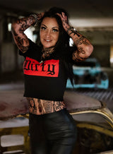 Cropped Top, Black N Red