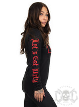 Unisex LS Tee, Black N Red