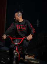 Unisex Sweatshirt, Black N Red