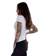 Red Women Tee, White