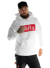 White N Red Unisex Hoodie, White