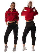 Cropped Hoodie, Red N Black