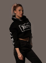 Cropped Hoodie, Black N White