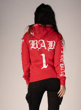 Bad 1 SlimFit Zip Hoodie, Red N White