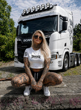 D Trucker girls Cropped Tee, White
