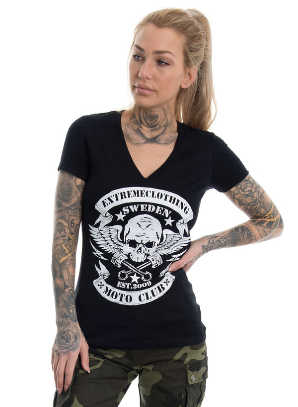 eXc - Moto Club V-neck Tee, Black