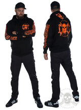 eXc E A F Men Zip Hoodie Black N Orange