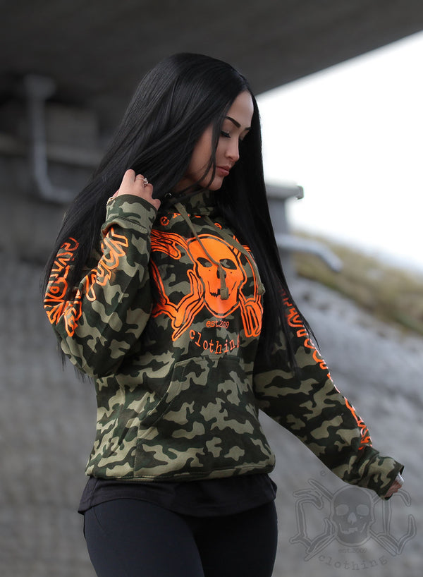 eXc - E A F Unisex Camo Hoodie, Orange