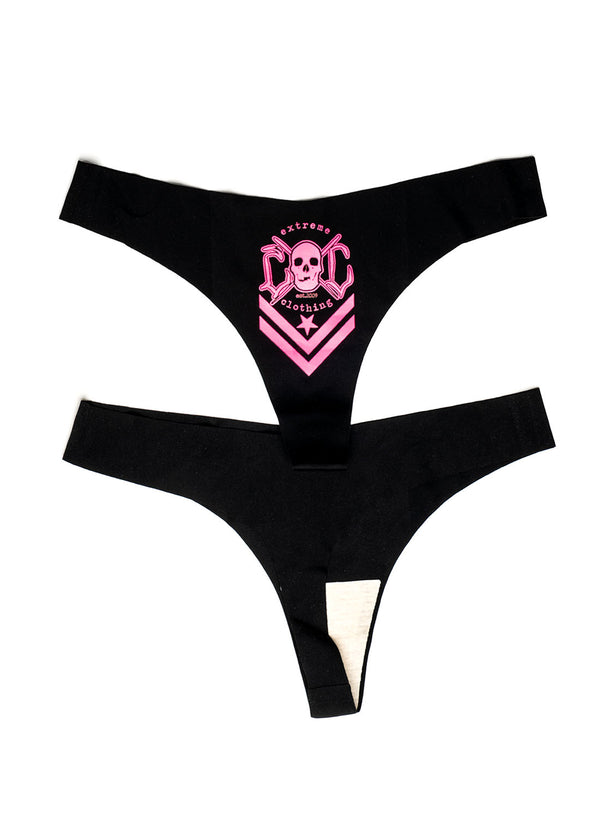 eXc Seamless String Black N Pink