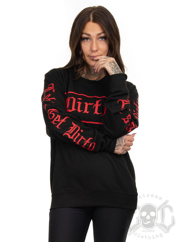 Unisex Sweatshirt, Black N Red
