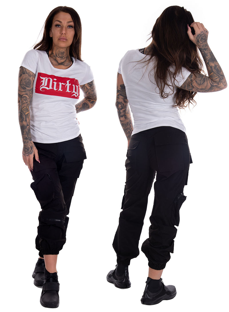 Red Women Tee, White