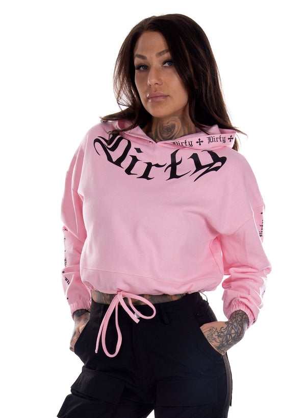 Dirty - Chill Cropped Hoodie, pink