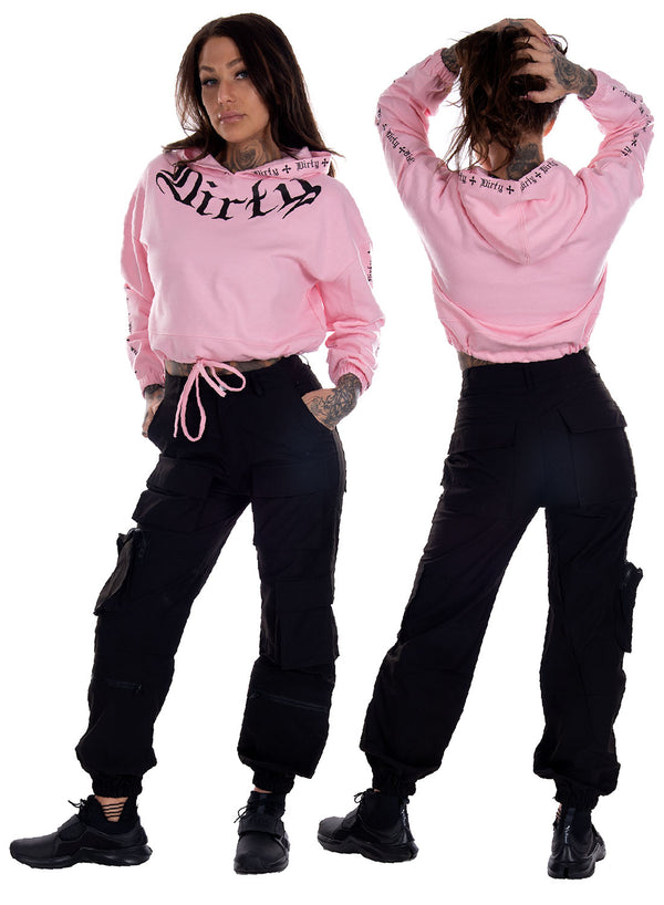 Dirty - Chill Cropped Hoodie, pink