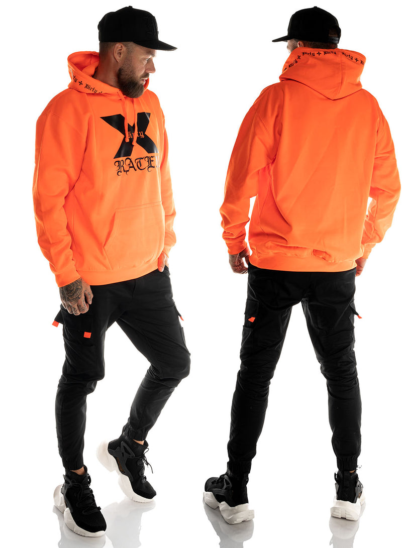 X-Rated Unisex Hoodie, Neon Orange