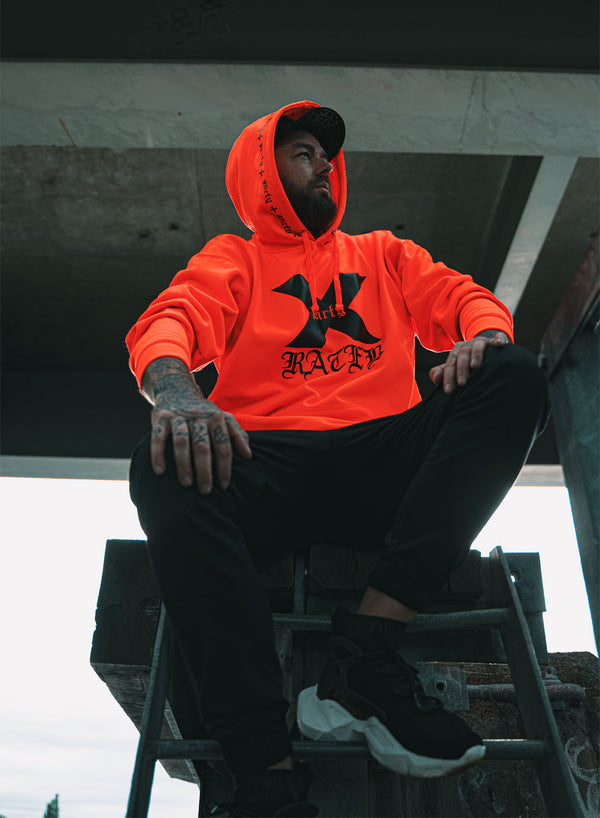 X-Rated Unisex Hoodie, Neon Orange