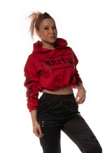 Cropped Hoodie, Red N Black