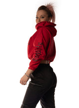 Cropped Hoodie, Red N Black