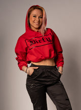 Cropped Hoodie, Red N Black